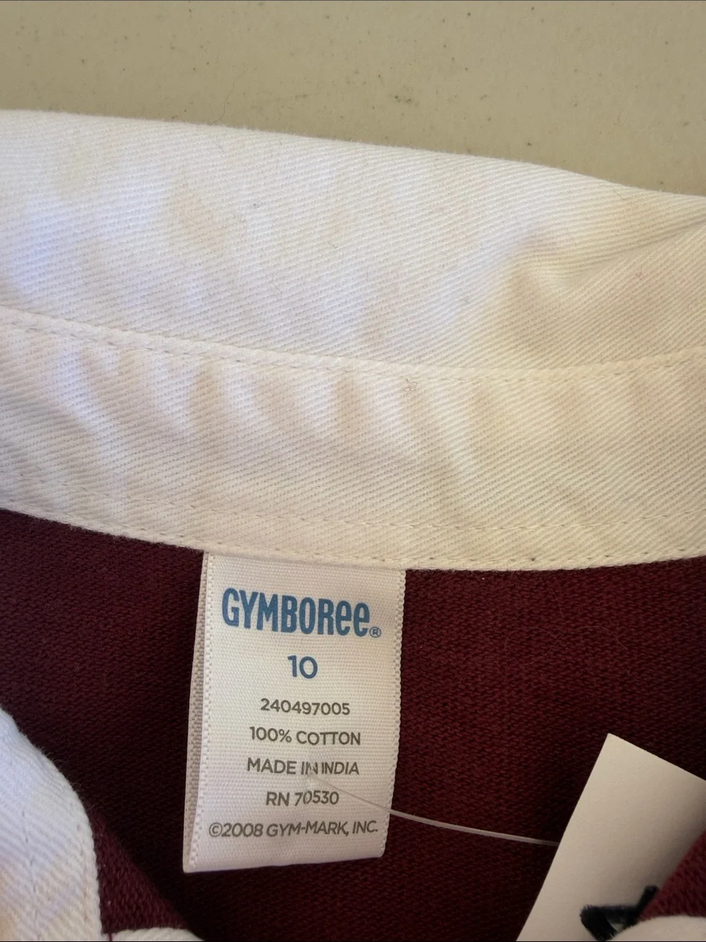 Gymboree Maroon and Gold Striped Rugby Shirt